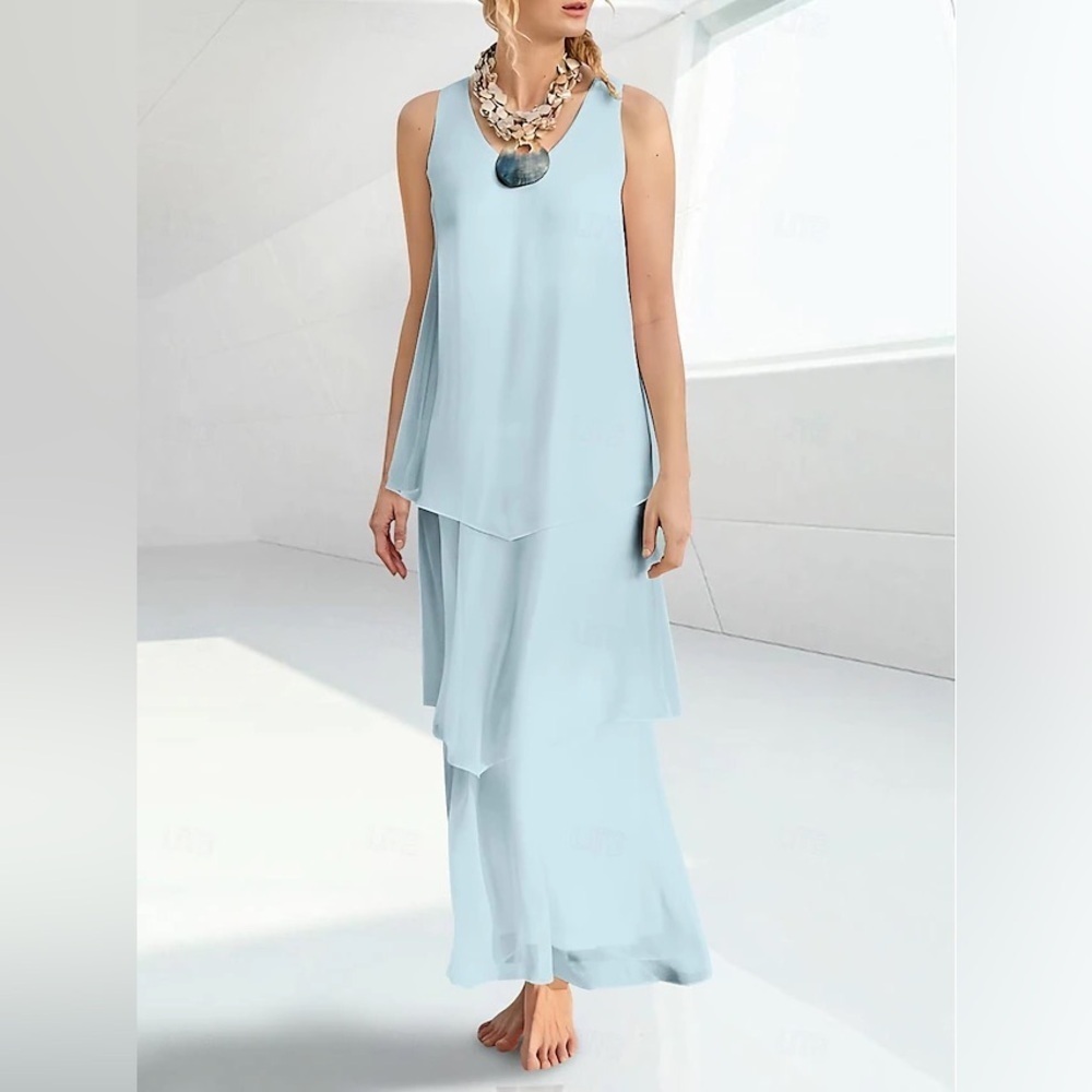 Light in the Box: Elegant Light Blue Layered Maxi Dress